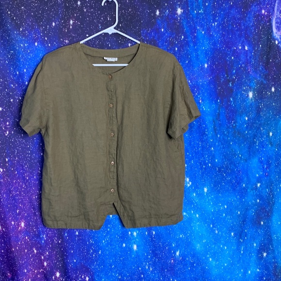 Robyn Meredith- Brown Button up Top size 16 - Picture 1 of 5